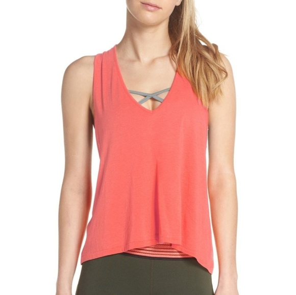 Free People Wider Macrame Knotted Tank Top Peach S - Picture 2 of 13